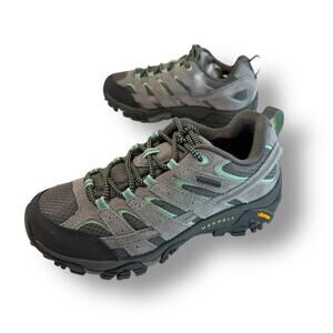 Merrell Moab 2 WP Hiking Shoes Women Sz 6 Grey Mint J06028 Vibram Gorpcore